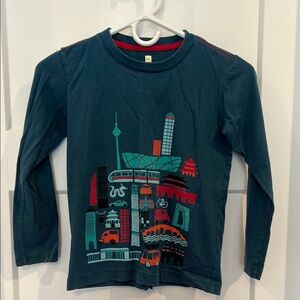 Tea Collection Blue Urban Graphic Long Sleeve Tee